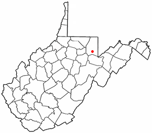 Location of Rowlesburg, West Virginia