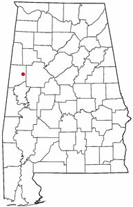 Location of Gordo, Alabama