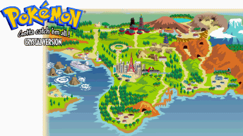 A map of the western region of Johto in the Pokmon world.