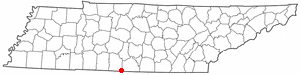 Location of Ardmore, Tennessee
