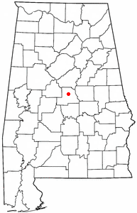 Location of Thorsby, Alabama