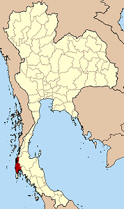 Map of Thailand highlighting Phang Nga Province