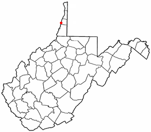 Location of Wheeling, West Virginia