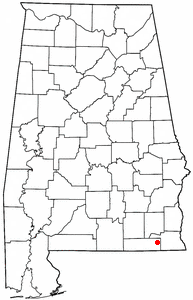 Location of Malvern, Alabama