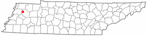 Location of Yorkville, Tennessee