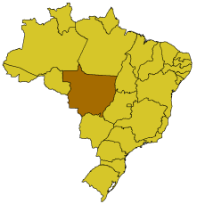 Map of Brazil highlighting the state