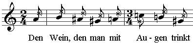 The beginning of the vocal part in "Mondestrunken"