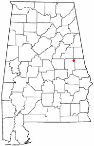 Location of Daviston, Alabama