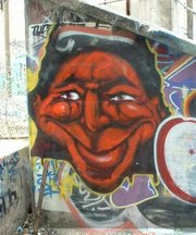 A graffitto of a face