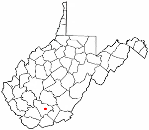 Location of Daniels, West Virginia
