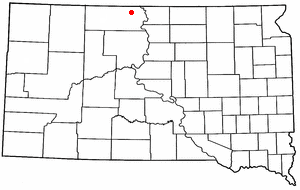 Location of McLaughlin, South Dakota