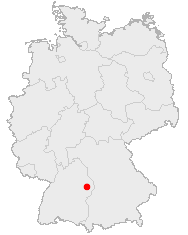 Map of Germany showing Aalen