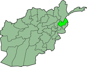 Map showing Nurestan province in Afghanistan