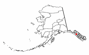 Location of Hoonah, Alaska
