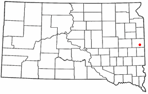 Location of Aurora, South Dakota