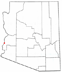 Location of Ehrenberg, Arizona