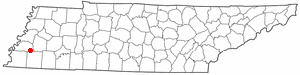 Location of Mason, Tennessee