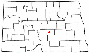 Location of Tuttle, North Dakota