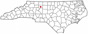Location of Winston-Salem, North Carolina