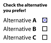 Multiple choice form (choose one)