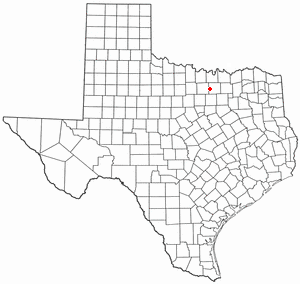 Location of Ponder, Texas