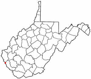 Location of Kermit, West Virginia