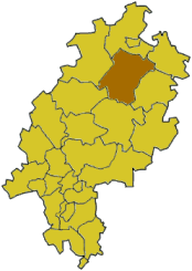 Map of Hesse highlighting the district Schwalm-Eder-Kreis