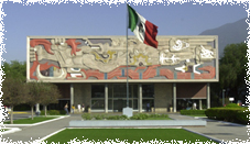 ITESM Main Building -Rectoria- at Campus Monterrey with the Tec Mural shown