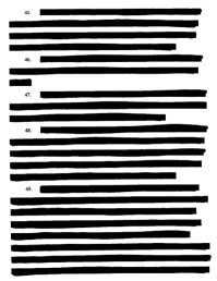 A heavily redacted page from the lawsuit