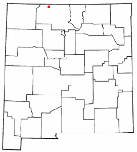 Location of Dulce, New Mexico