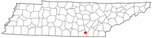 Location of Whitwell, Tennessee