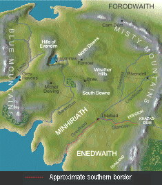 A map of Eriador at the end of the , courtesy of the Encyclopedia of Arda (http://www.glyphweb.com/arda).