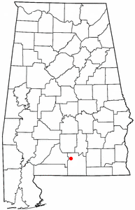 Location of Red Level, Alabama