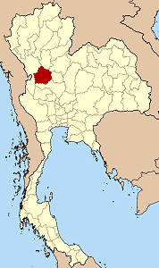 Map of Thailand highlighting Kamphaeng Phet Province