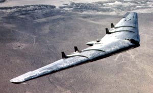 A YB-49 being flown during a test flight