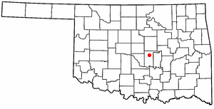 Location of Shawnee, Oklahoma