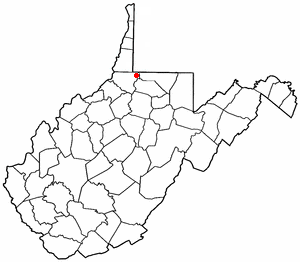 Location of Hundred, West Virginia
