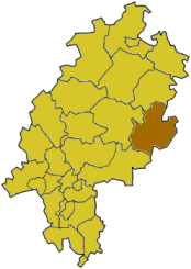 Map of Hesse highlighting the district Fulda