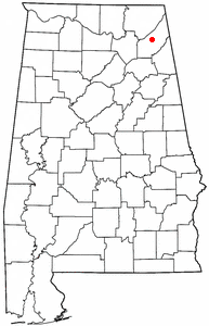 Location of Fyffe, Alabama