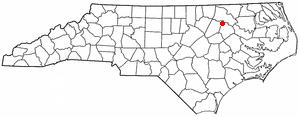 Location of Whitakers, North Carolina