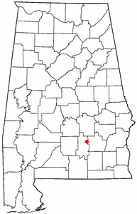 Location of Petrey, Alabama