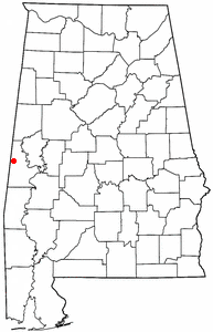 Location of Emelle, Alabama