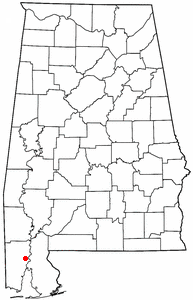 Location of Satsuma, Alabama