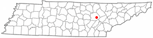 Location of Crab Orchard, Tennessee