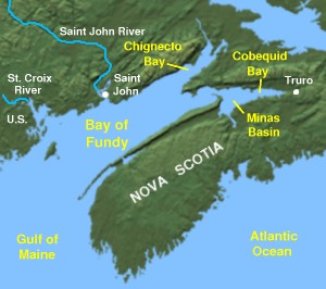 Geography around the Bay of Fundy