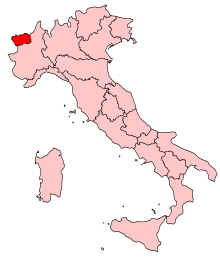 Location of the Aosta Valley