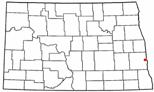 Location of Harwood, North Dakota