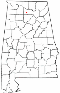 Location of Falkville, Alabama