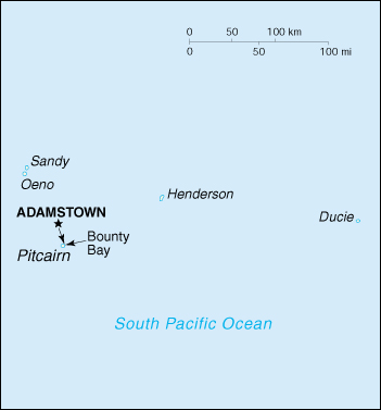 Map of Pitcairn Islands. Source: