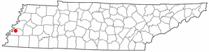 Location of Burlison, Tennessee